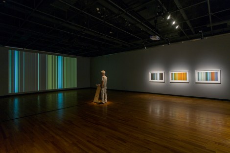 Séquences, installation vidéo interactive Composer avec l'horizon @ Maison de la culture Frontenac, Montréal, 2014 Collaboration à la programmation et au son : Sébastien Rainville-Pitt (photo : Guy L'Heureux)